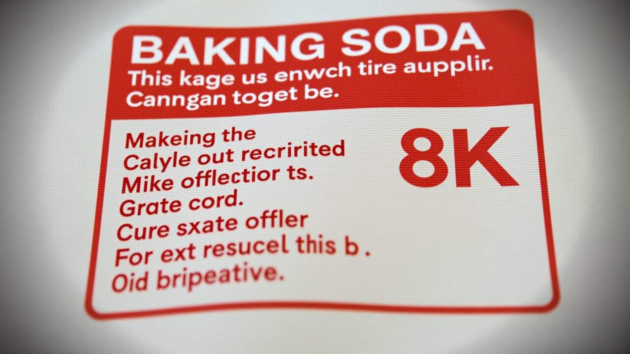 Close-up of baking soda on fabric, with a crossed-out symbol, warning against its use, 8k, sharp Bicarbonato de sódio em tecido com sinal de proibido.