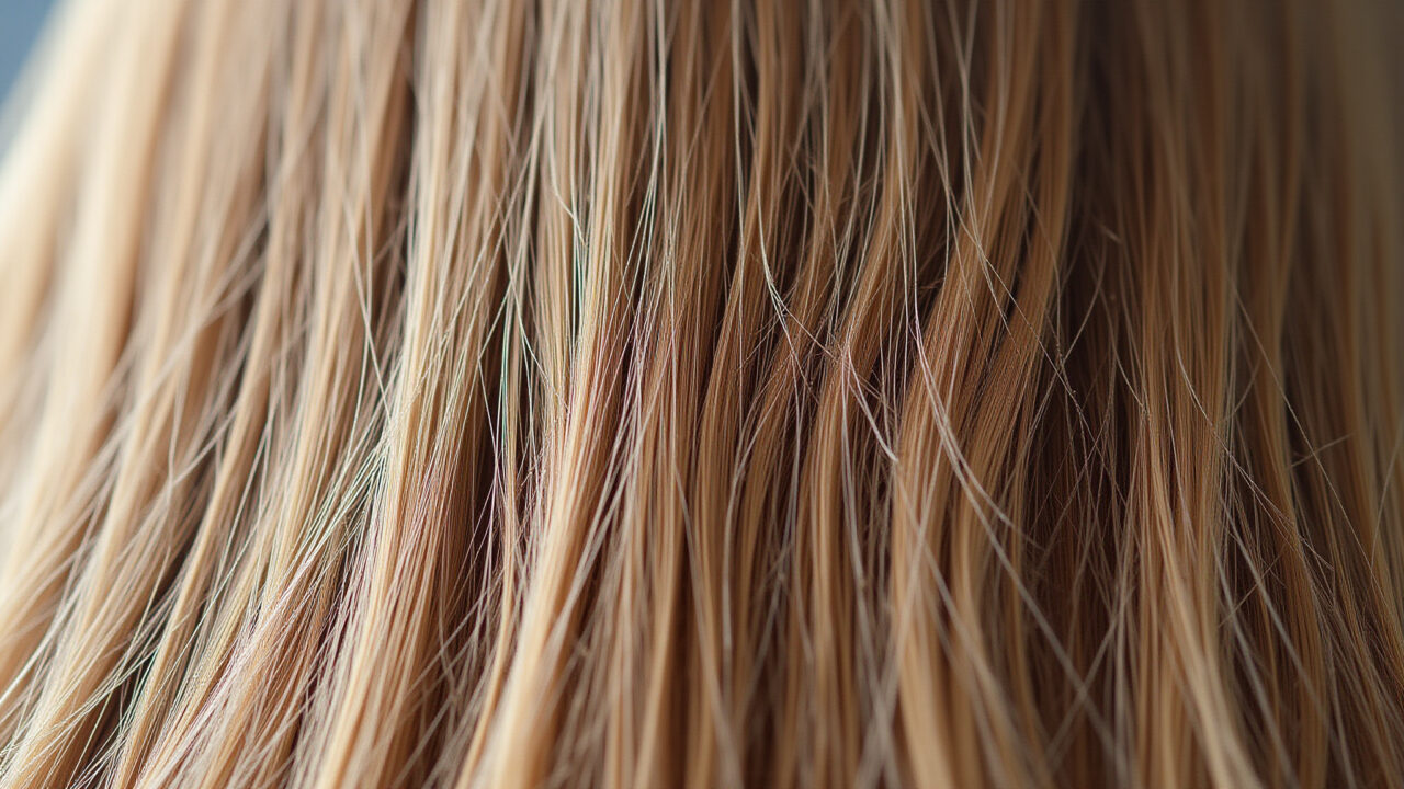 Diferença: cabelo danificado (formol) vs. cabelo saudável (sem formol).