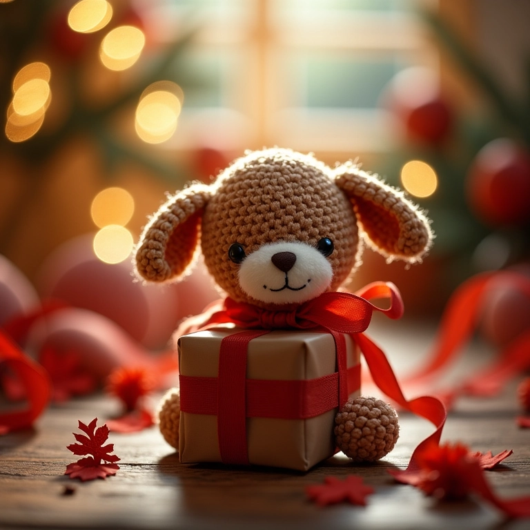 Coelho amigurumi como presente especial.