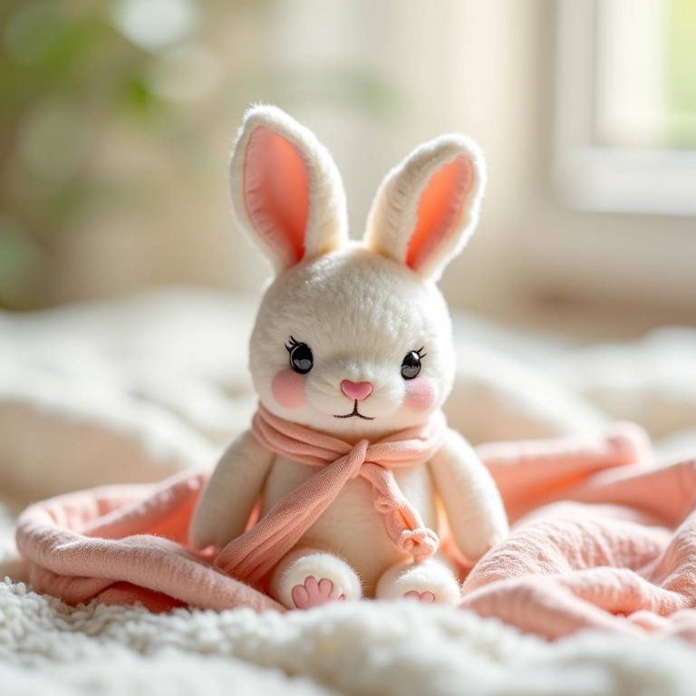 Coelho amigurumi para ensaio fotográfico de bebês.