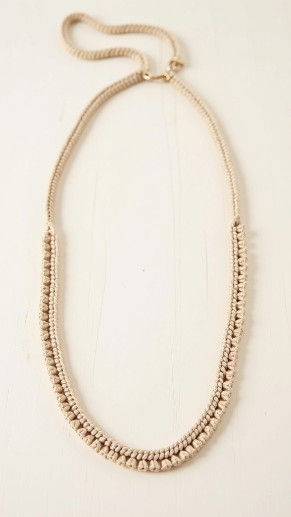 Colar de crochê minimalista e elegante.