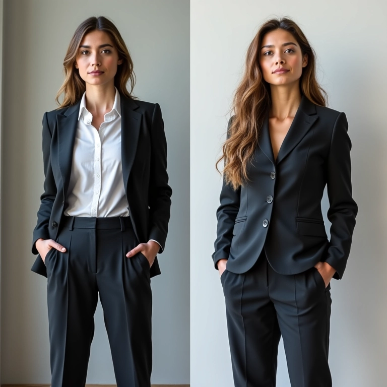 Comparativo visual do que evitar em um look para entrevista de emprego.