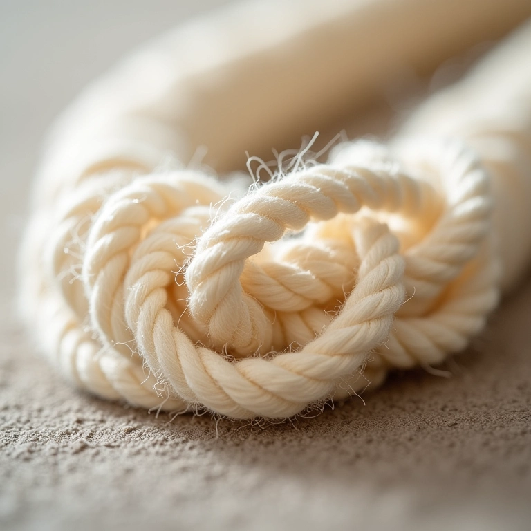 Cordão de algodão natural pronto para macramê.