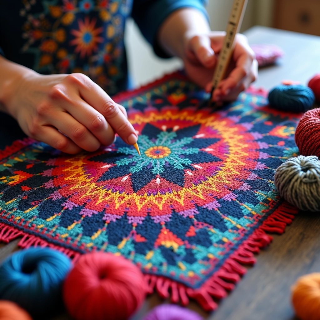 Criando os padrões geométricos da mandala Ojo de Dios.