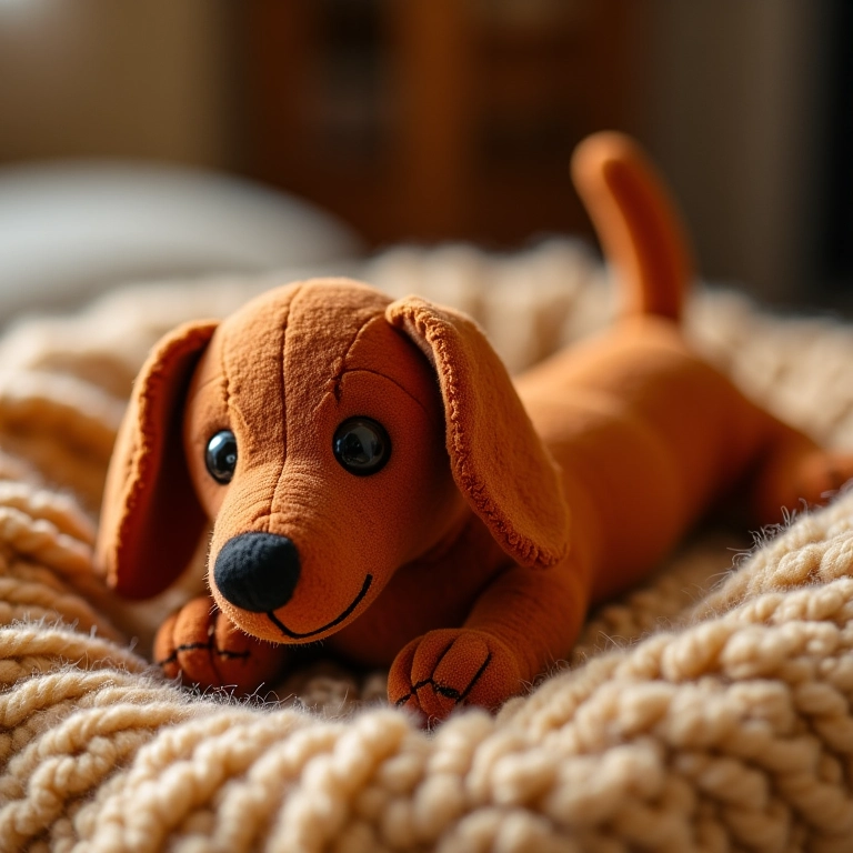 Dachshund amigurumi salsicha adorável.