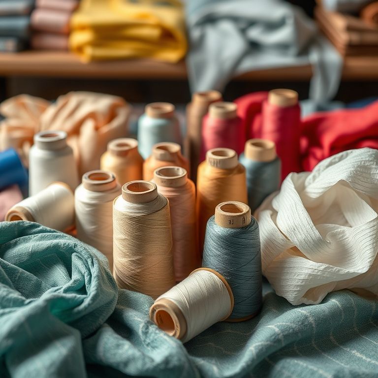 Diferentes tipos de linha de costura.
