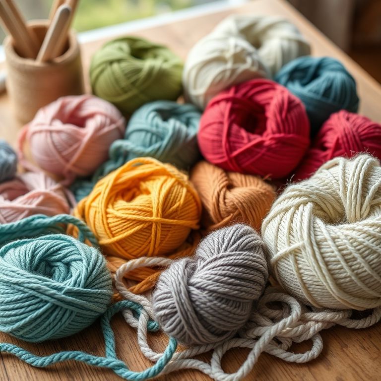 Diversidade de linhas e fios coloridos ideais para projetos de crochê tunisiano.