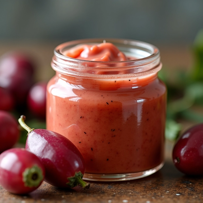 Doce cremoso de jabuticaba em um pote de vidro.