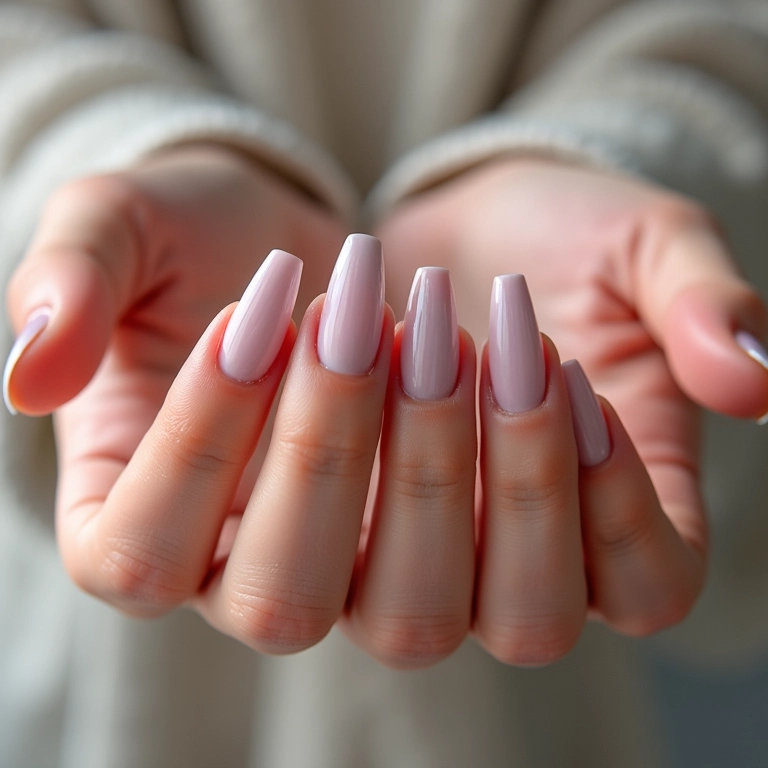 Elegantes unhas degradê vertical em tons pastel.