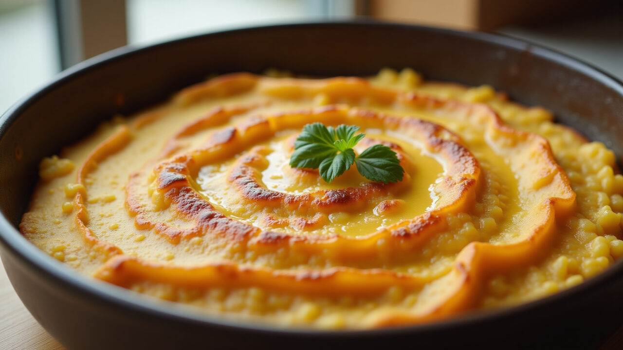 Escondidinho de salsicha with mashed potatoes in a baking dish, ready to serve, 8K quality, sharp Escondidinho de salsicha com purê de batata.