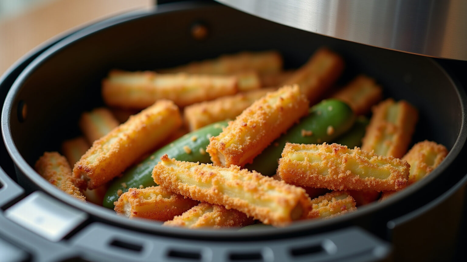 Como fazer quiabo na airfryer? Descubra o Segredo da Crocância! Quiabo crocante e dourado feito na airfryer.