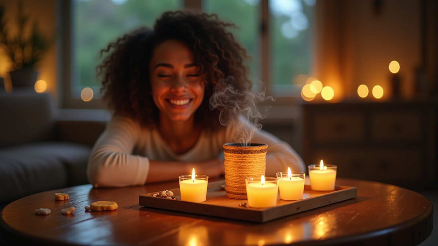 Xícara de chá de camomila fumegante para relaxamento.