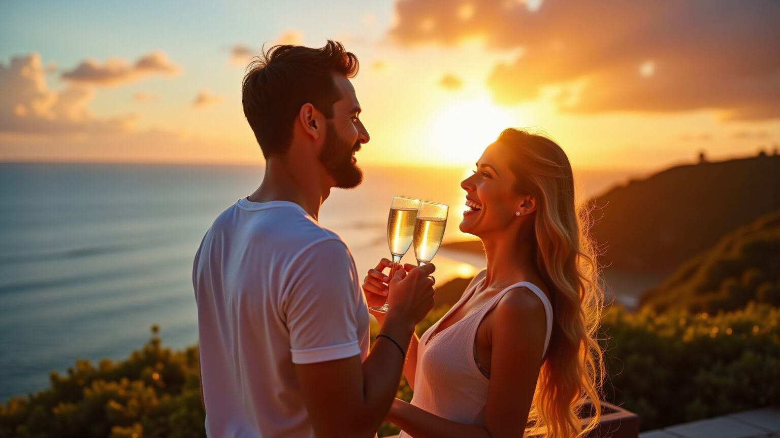 Ideias de Lugares para Lua de Mel em Santa Cararina Casal em lua de mel romântica em Balneário Camboriú, Santa Catarina.