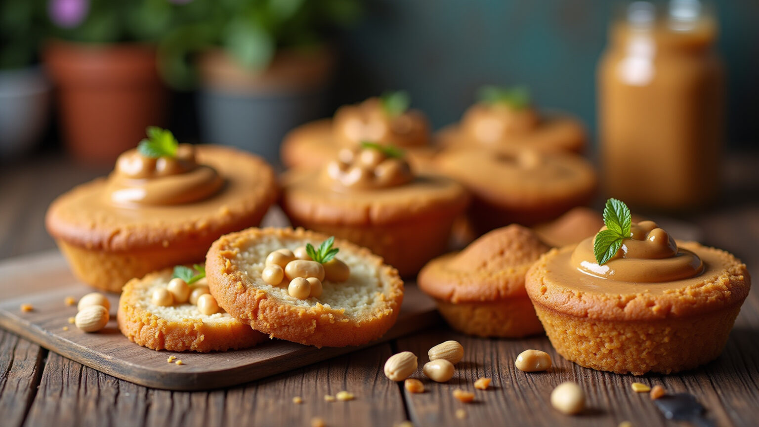 Variedade de receitas deliciosas com pasta de amendoim.