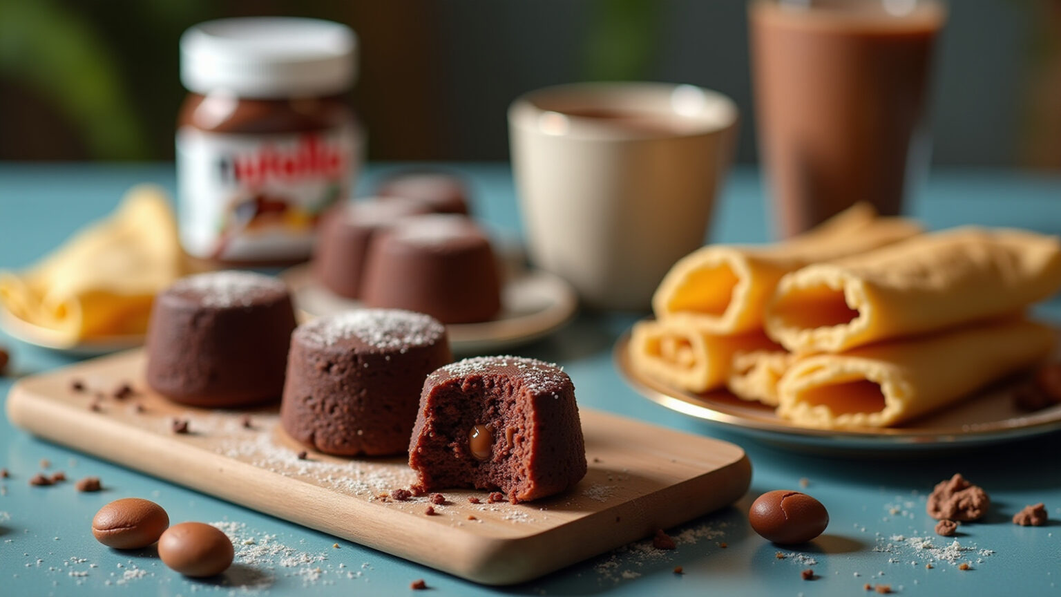 Deliciosas sobremesas com Nutella: brigadeiro, mini bolos e crepes.