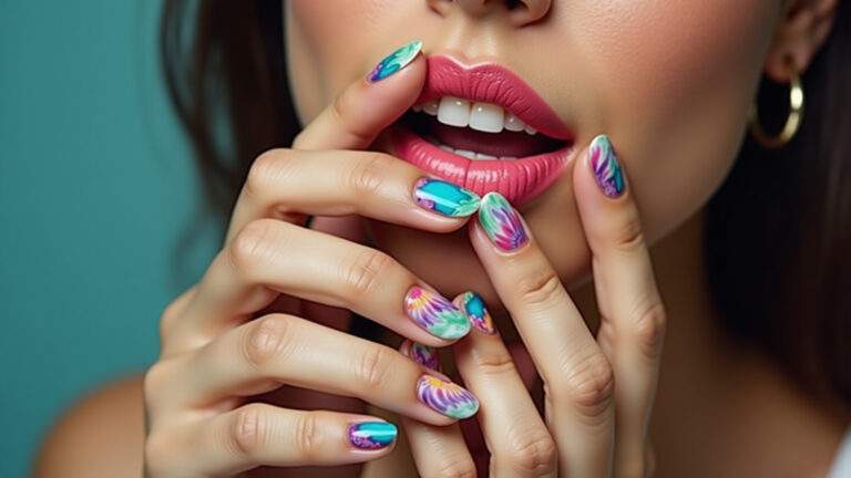 Unhas decoradas em candy colors.