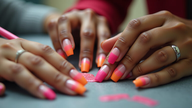 Unhas degradê vibrantes com técnica ombré fácil.