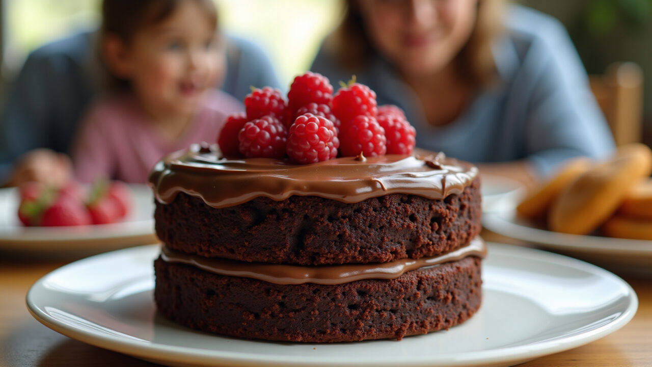 Bolo de chocolate fofinho com cobertura, receita clássica.