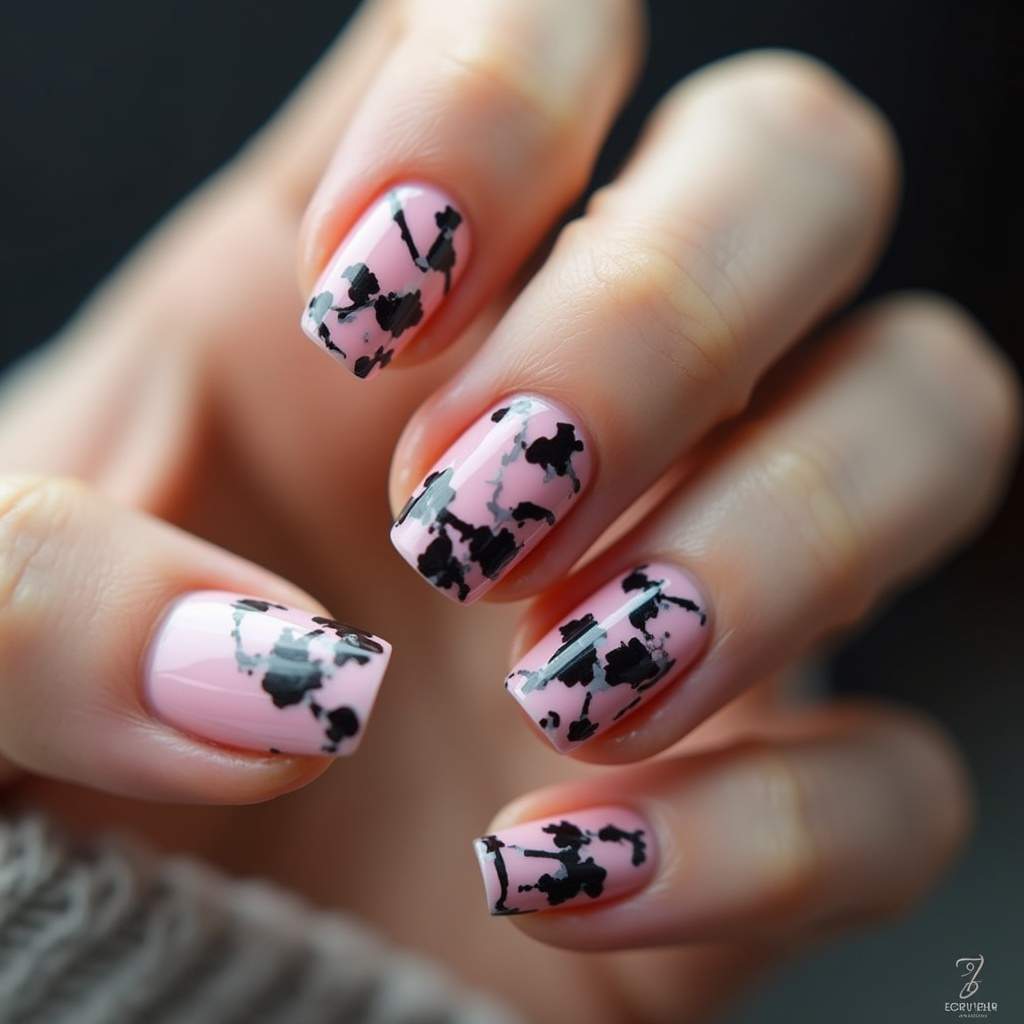 French camouflage nail art, creative design, elegant style, professional photography, 8K quality, Unha francesinha camuflada criativa e elegante.