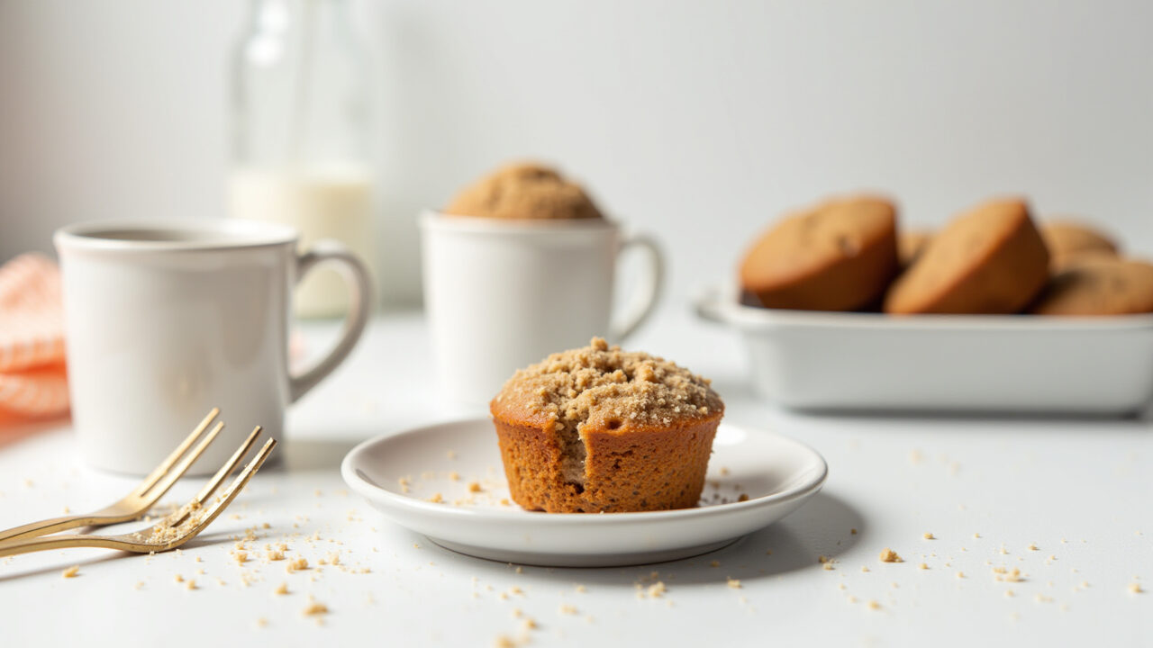 Gluten-free carrot mug cake, almond flour, vanilla essence, bright kitchen, minimalist style, 8k, Bolo de cenoura sem glúten de caneca com farinha de amêndoas.