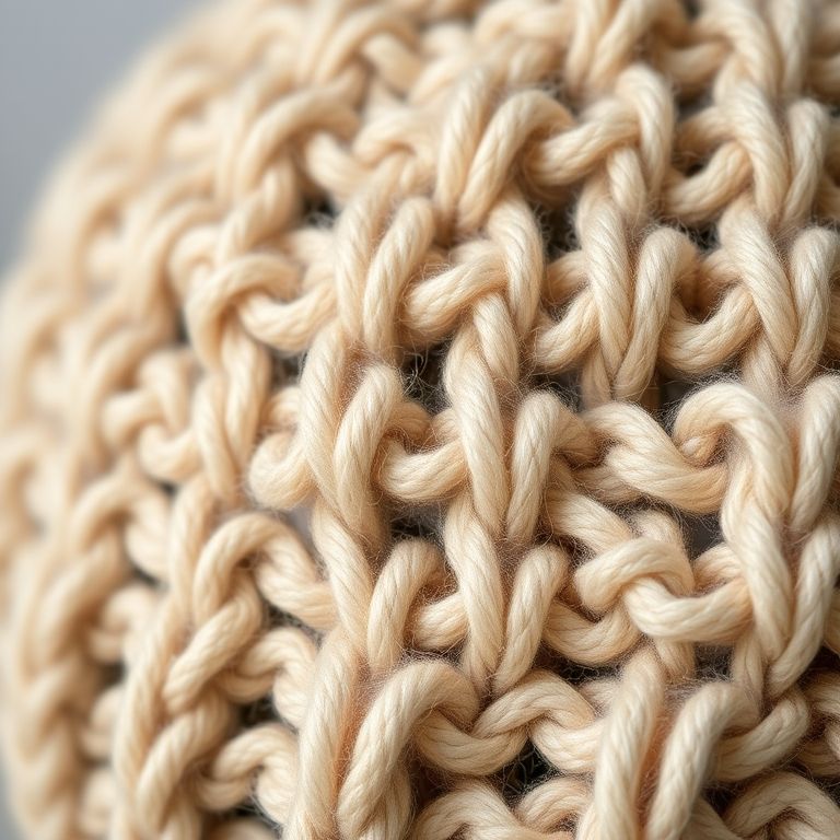 Gorro básico de crochê em close-up.