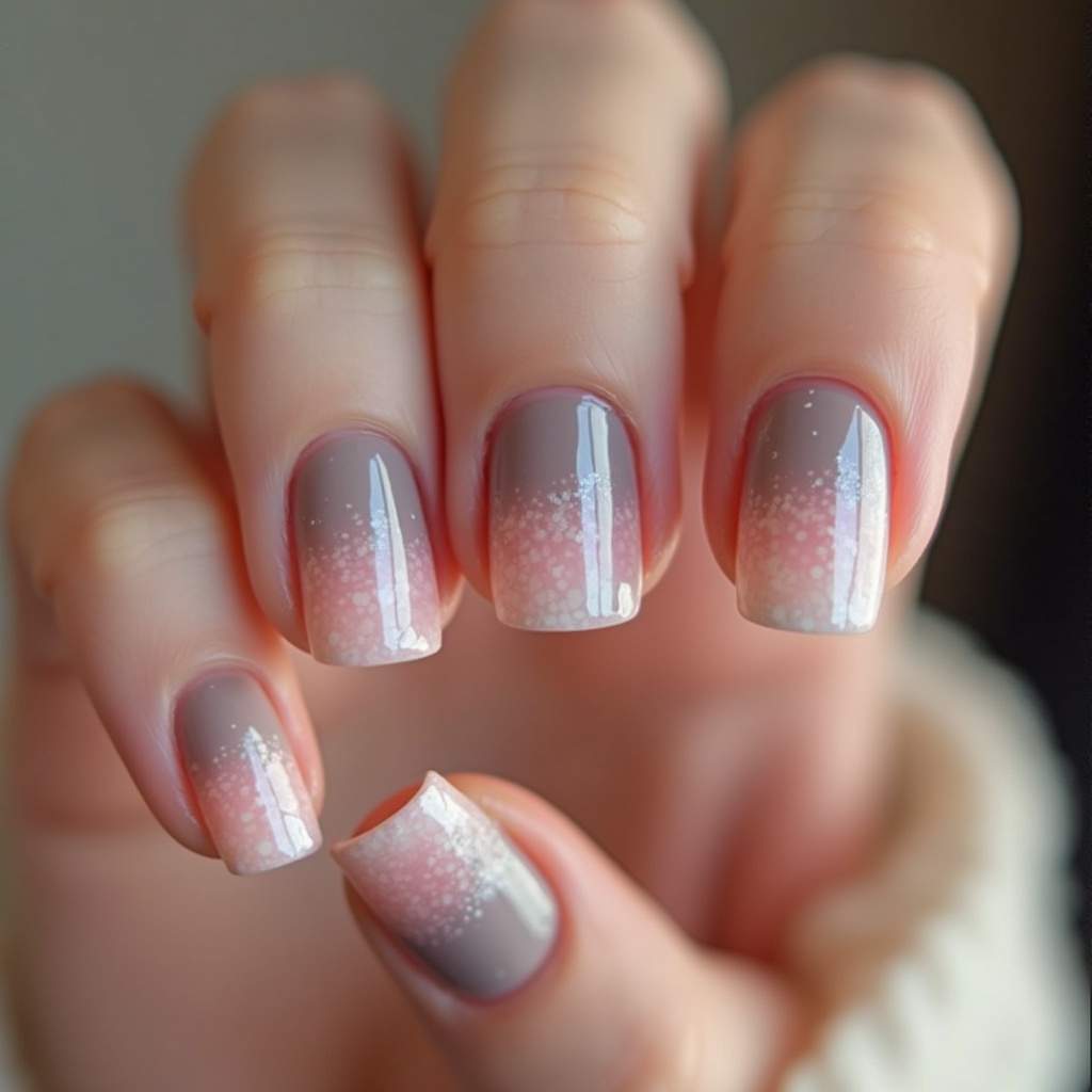 Gradient camouflage nail art, smooth transition, charming effect, professional photography, 8K Unha camuflada degradê suave e charmosa.