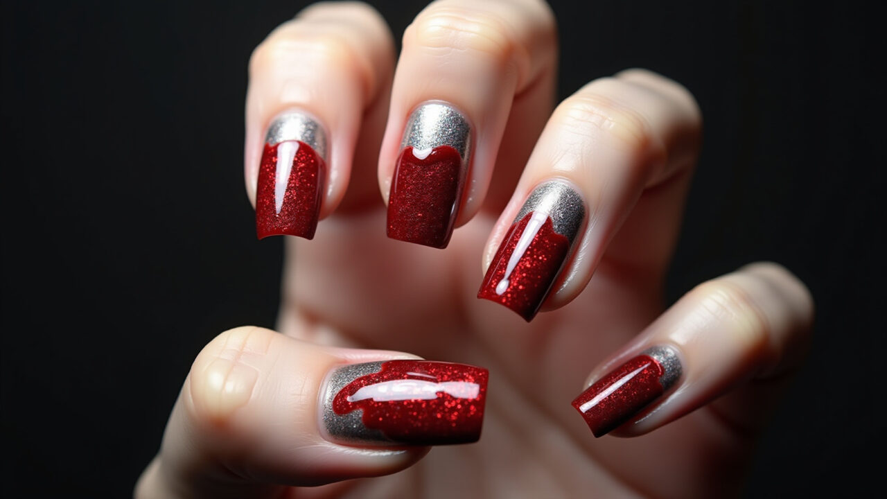 Halloween nails with dripping blood, bold design, professional photography, 8K quality, sharp Unhas de Halloween com sangue escorrendo