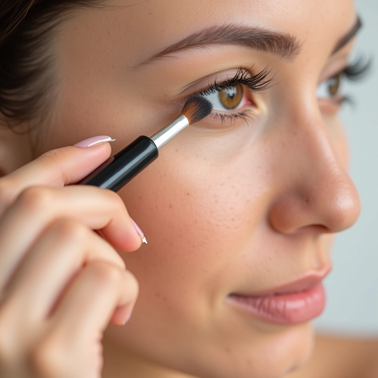 Hidratando as sobrancelhas com sérum.