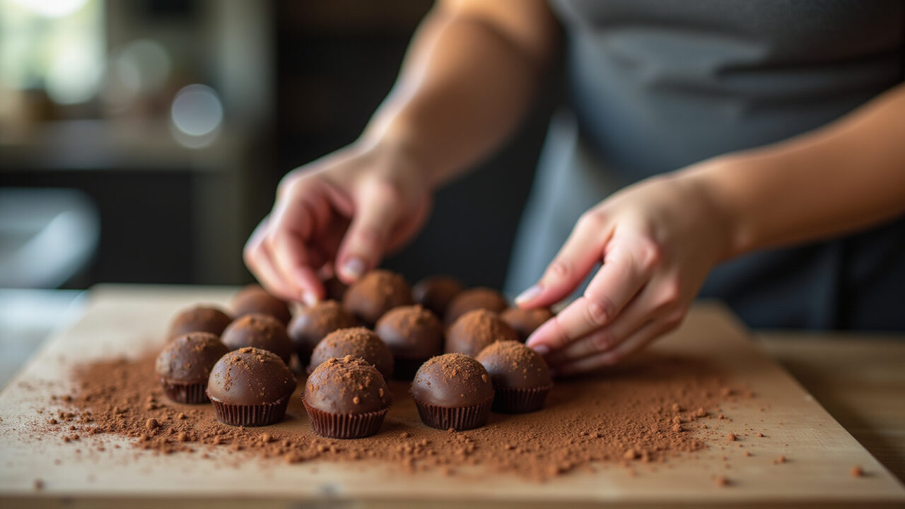 Trufas de chocolate caseiras para vender e lucrar.