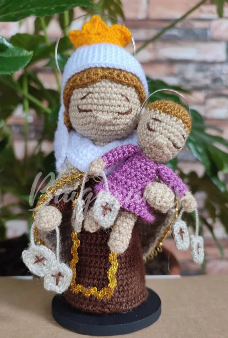 Crochet Mini Virgin Mary and Baby Jesus ...