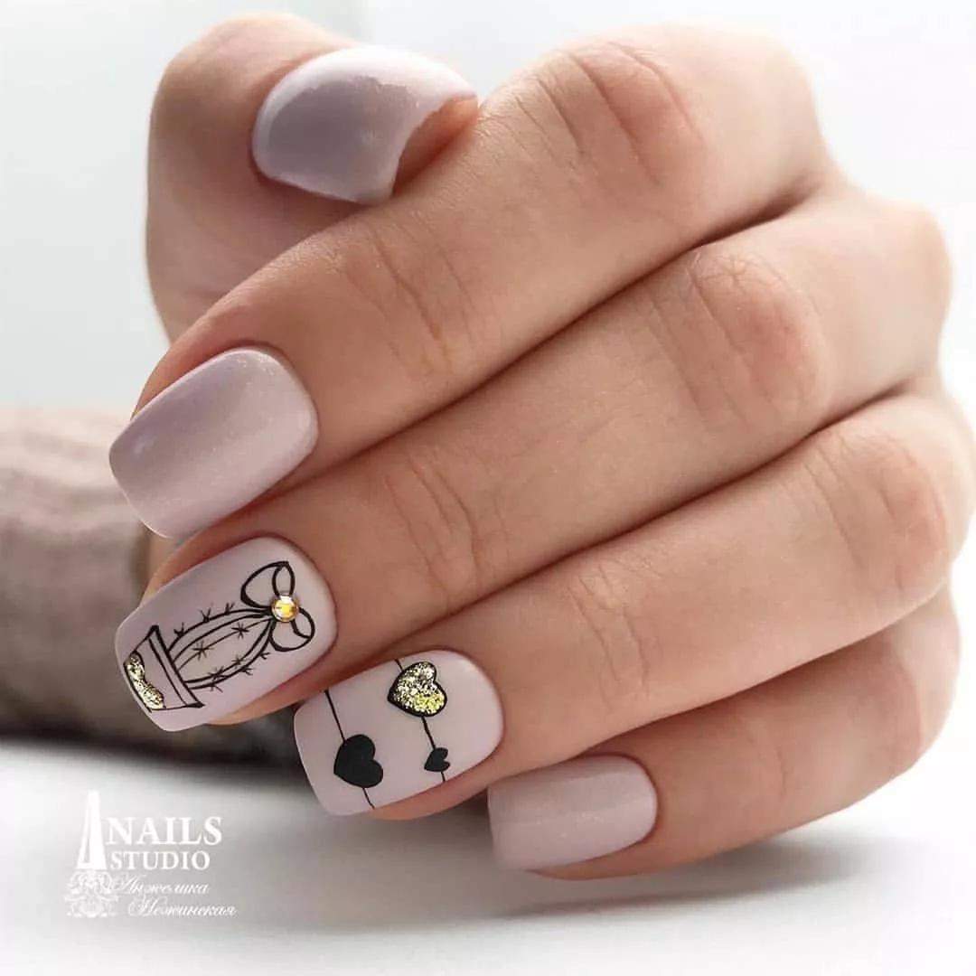 Unhas com desenho de cacto | UnhasEsmaltes