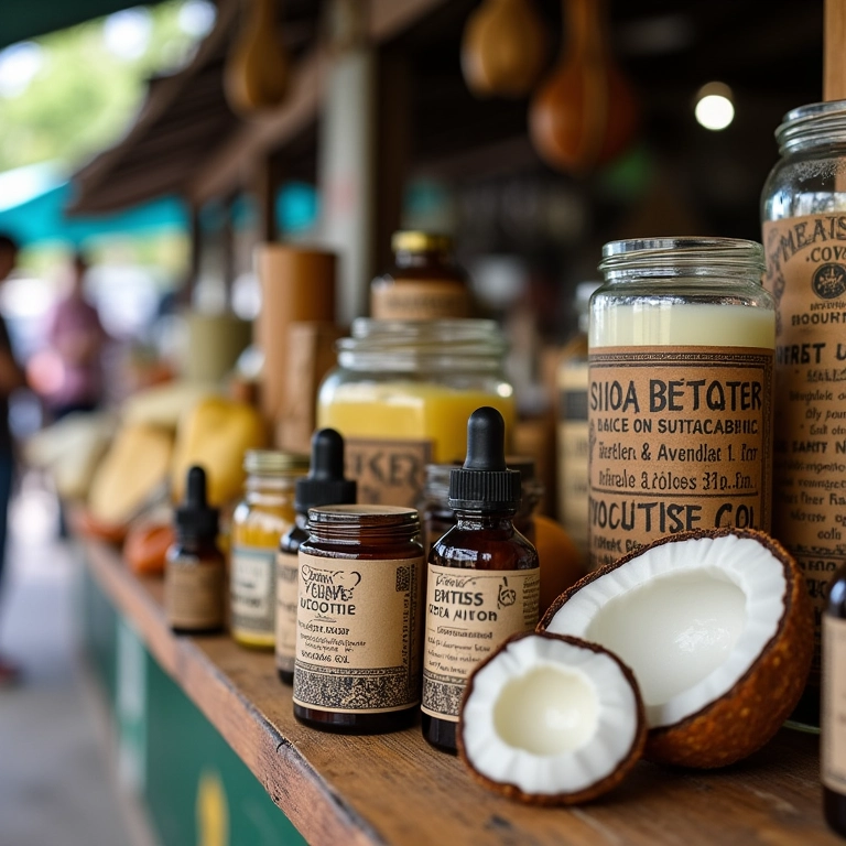 Ingredientes para desodorante à venda no mercado.