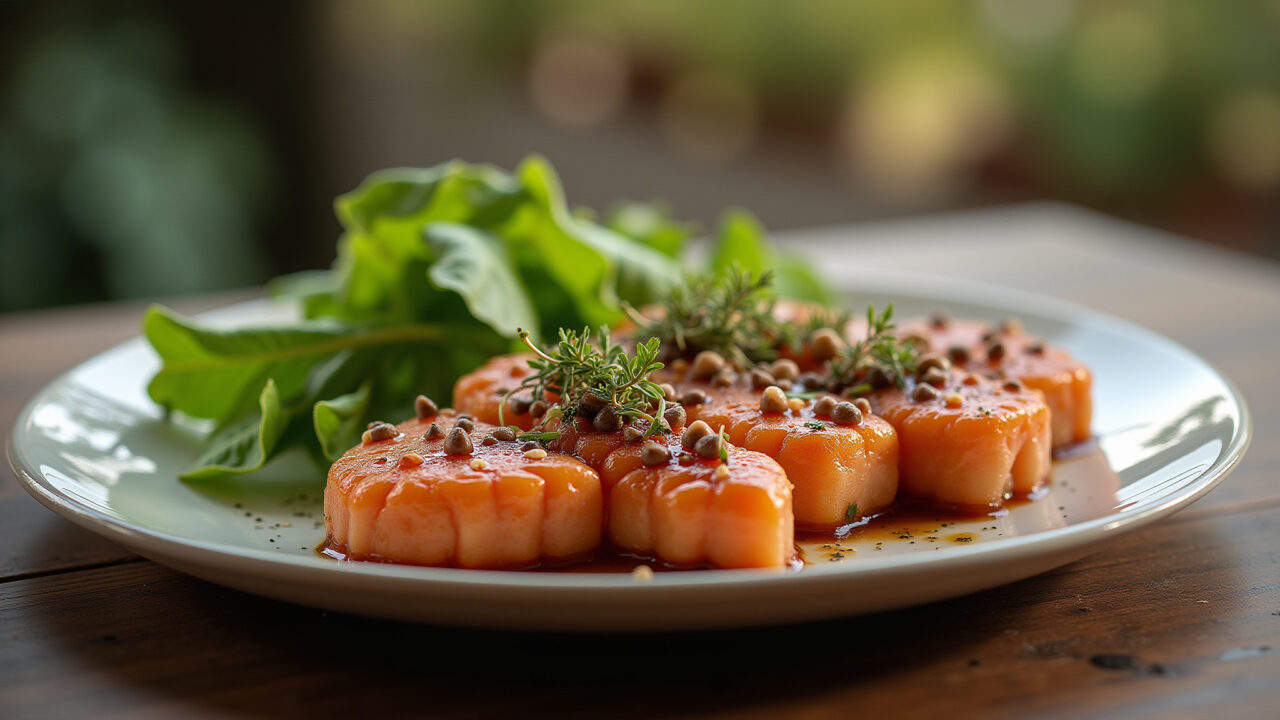 Kibe recheado with ricota and ervas finas, light plate, fresh herbs, close-up, natural light, Kibe recheado com ricota e ervas finas, leve e saboroso.