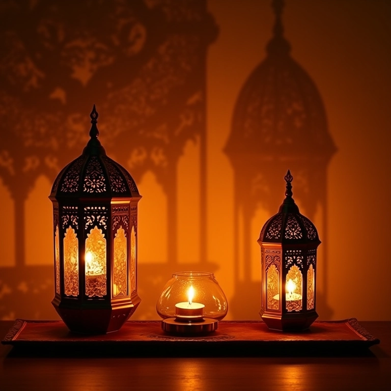 Lanternas marroquinas com velas dentro.