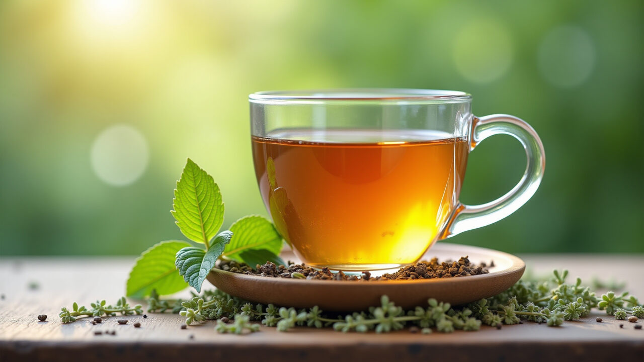 Chá de erva-cidreira calmante.