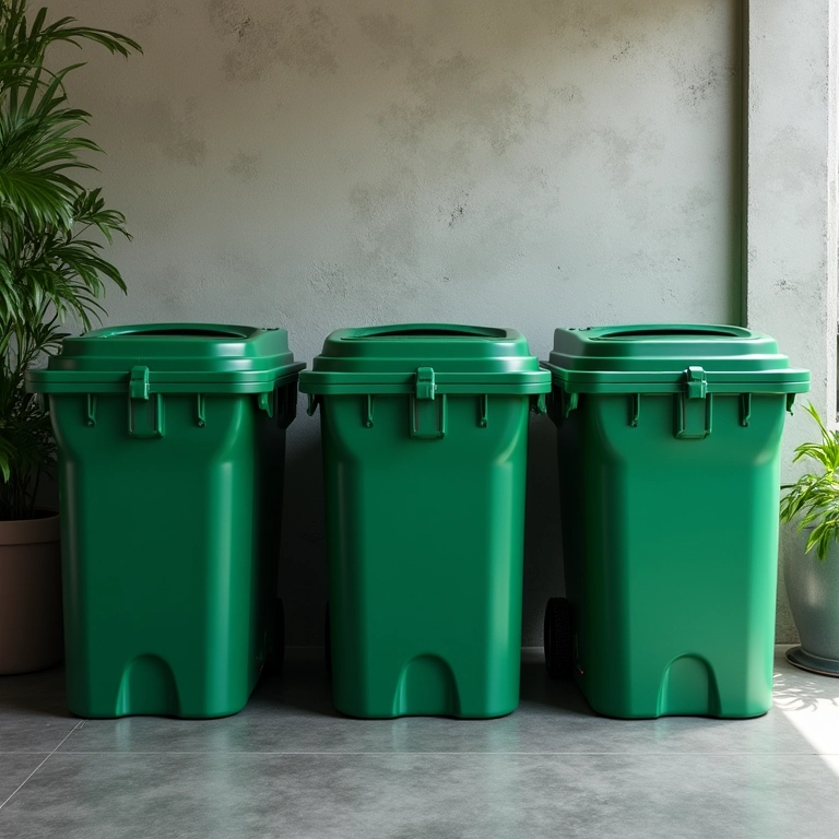 Lixeiras modulares para reciclagem.