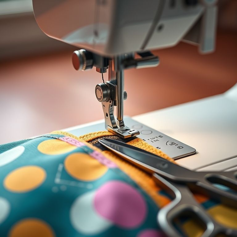 Máquina de costura aplicando zíper em necessaire.