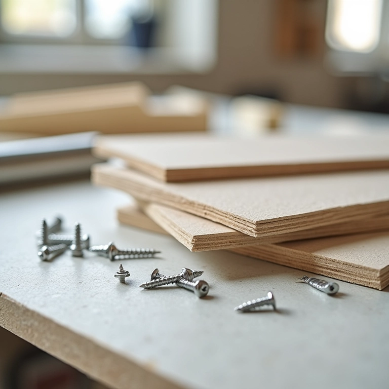 Materiais básicos para construção de parede de drywall.