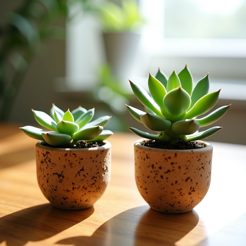Mini vasos de rolha para suculentas.