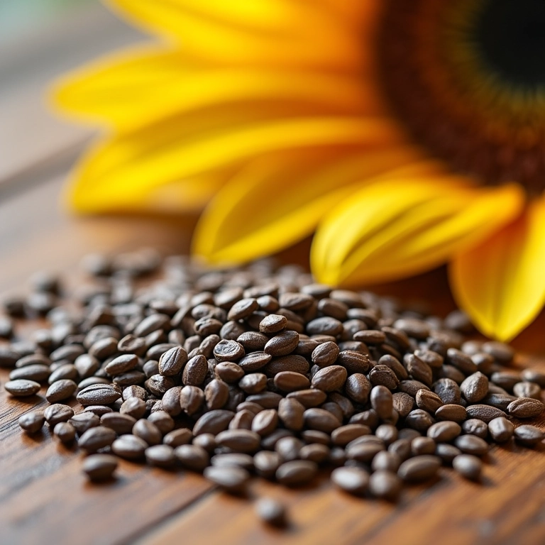 Mix de sementes de chia, linhaça e girassol.