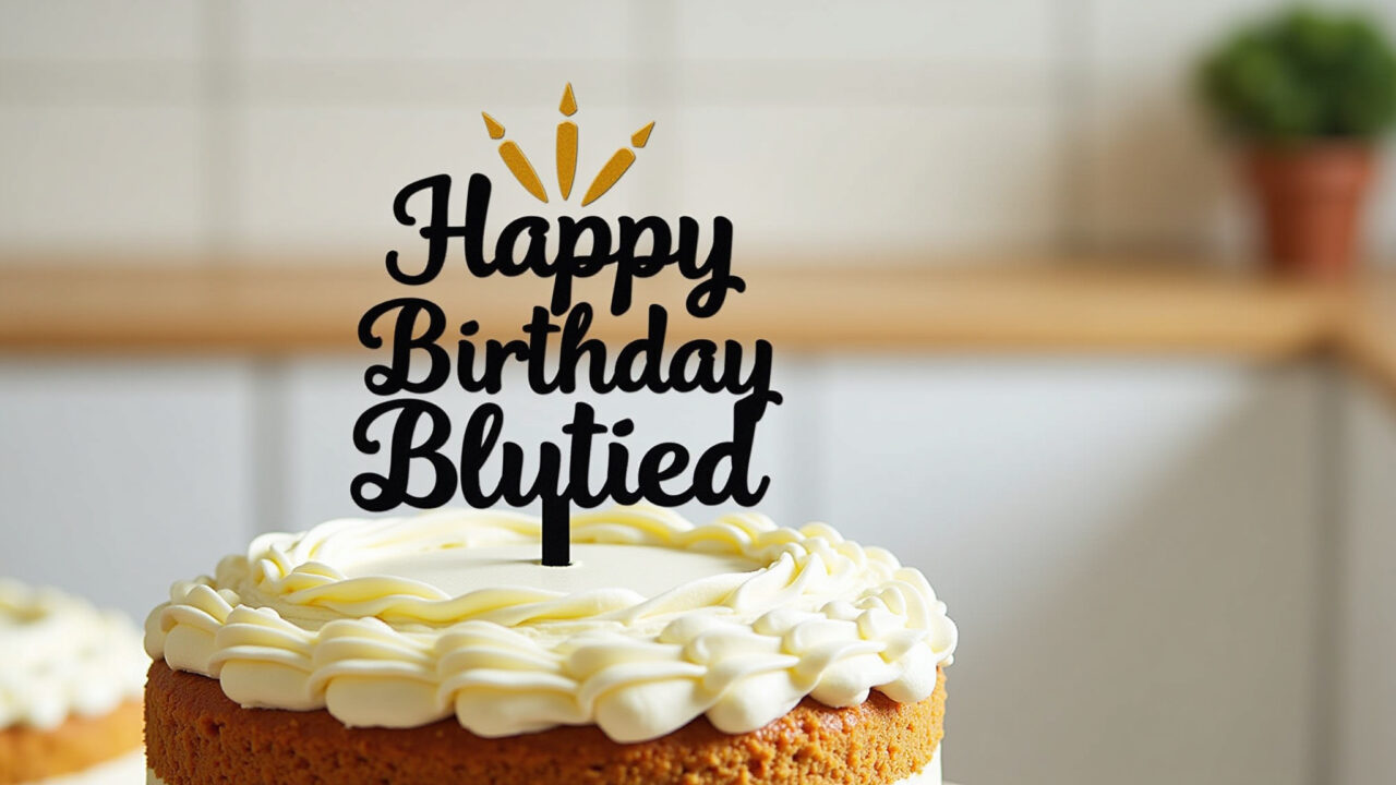 Modern adult birthday cake topper with a funny quote, vibrant colors, professional photography, 8K Topper de bolo moderno com frase engraçada para aniversário adulto.