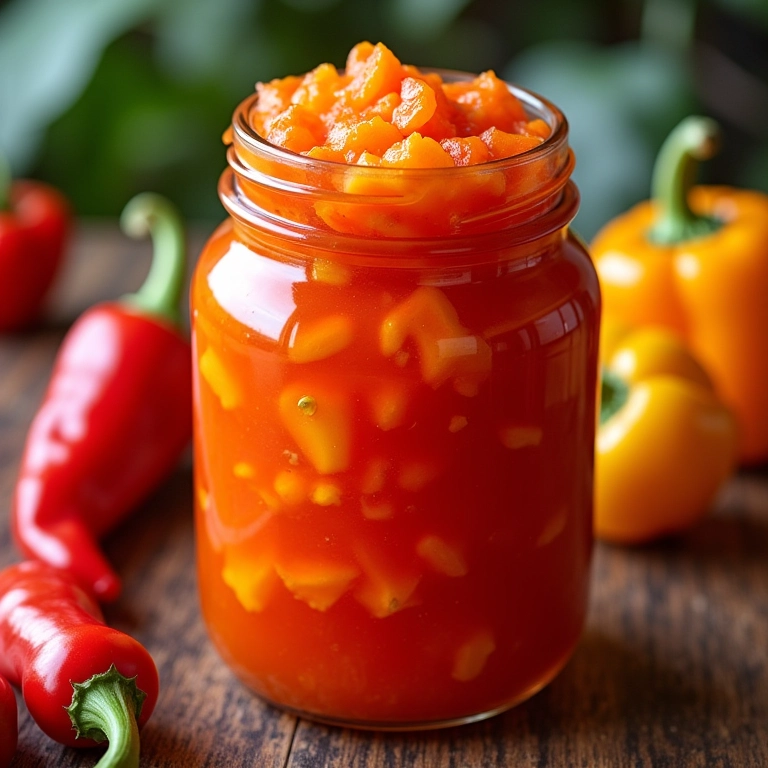 Aprenda Como Fazer Molho de Pimenta Caseiro Fermentado Molho de pimenta caseiro fermentando em pote de vidro.