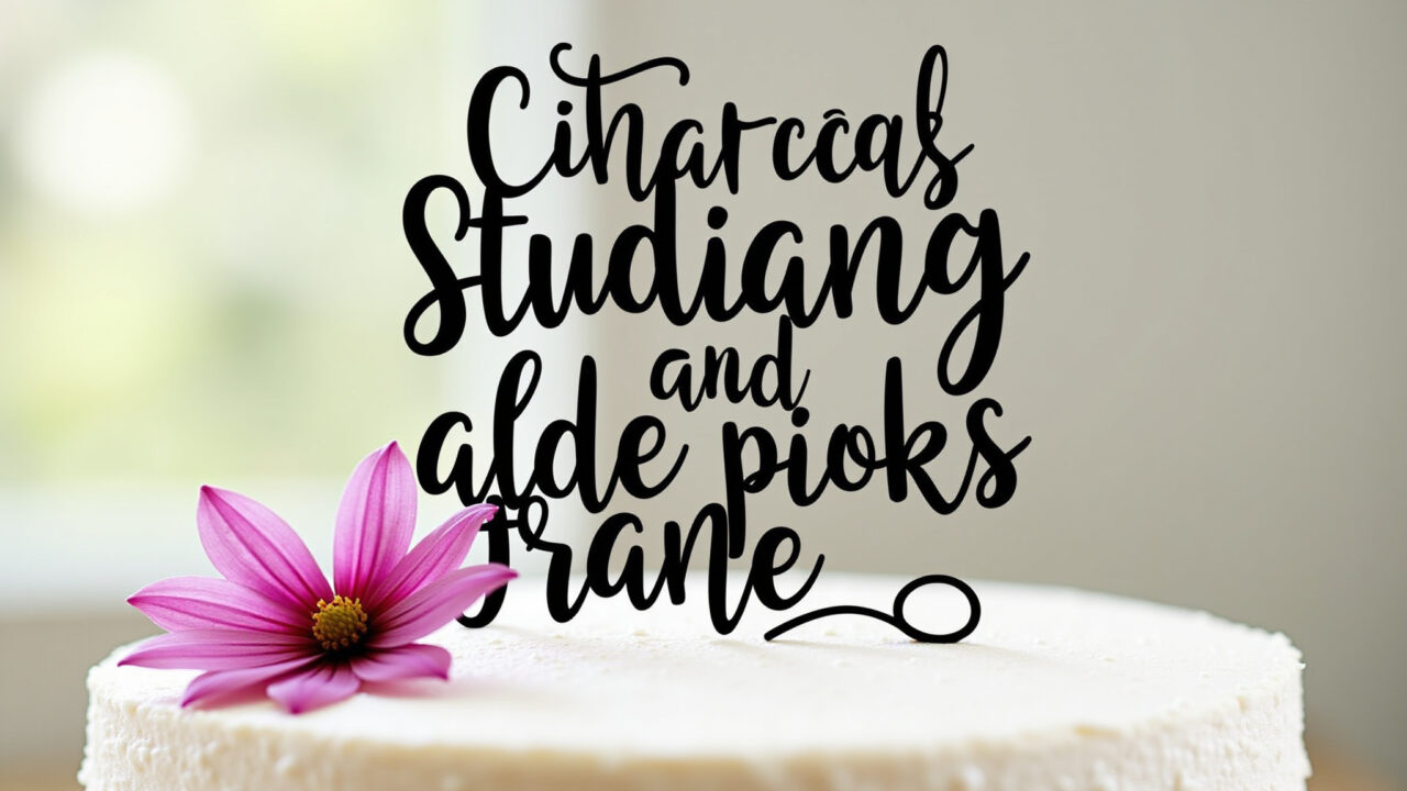 Motivational cake topper with an inspiring quote, elegant font, professional photography, 8K Topper de bolo motivacional com frase inspiradora.