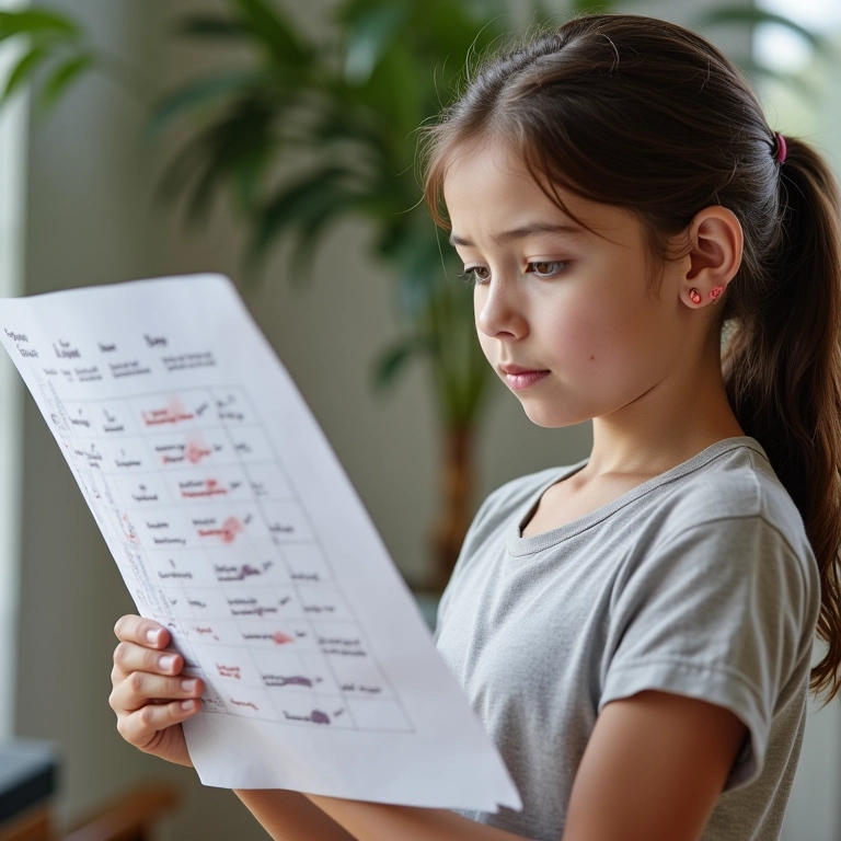 Mulher analisando tabela de idade ideal para crianças participarem da reciclagem.