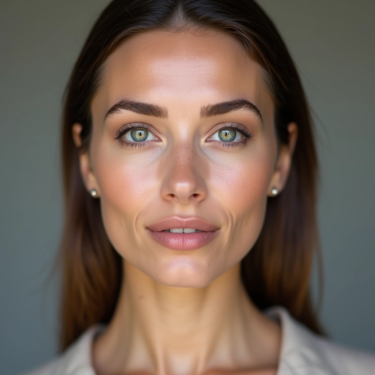 Mulher com maquiagem leve e natural para entrevista de emprego.