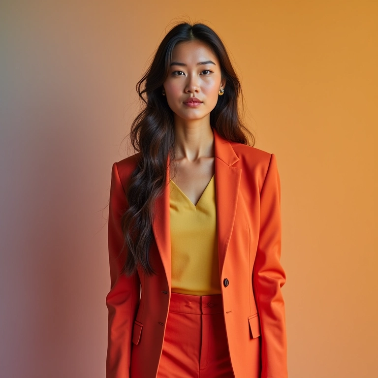 Mulher escolhendo a cor da roupa para uma entrevista de emprego.