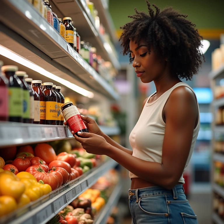 Mulher escolhendo kombucha como aliada na dieta.