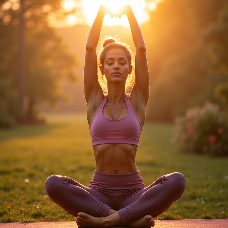 Mulher sentindo energia vital com Yin Yoga.