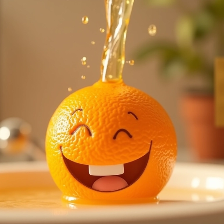 Óleo essencial de laranja sendo adicionado ao banho, alegria e bom humor.