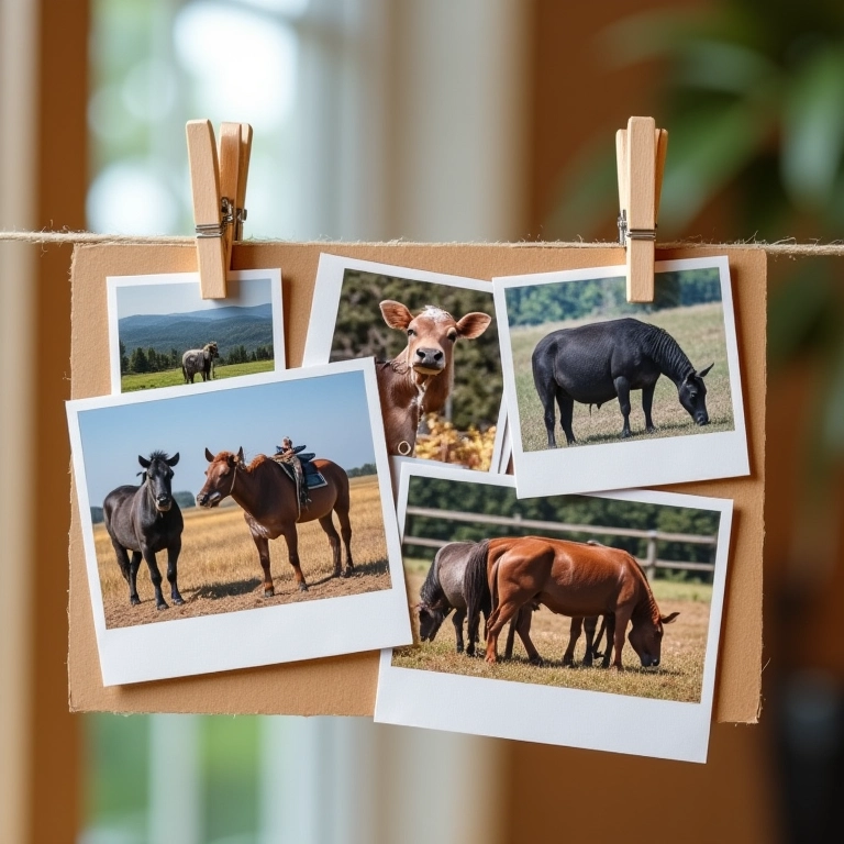 Painel de fotos criativo feito com papelão e prendedores.